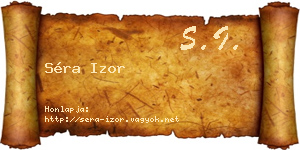 Séra Izor névjegykártya